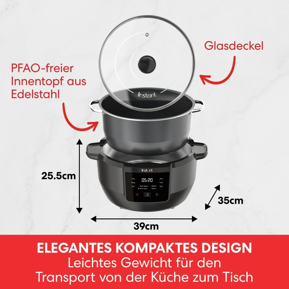 Instant Pot Superior Slow Cooker, 7.1L Multicooker, 4 funcții de gătit, 800 W Slow Cooker Naty Shop