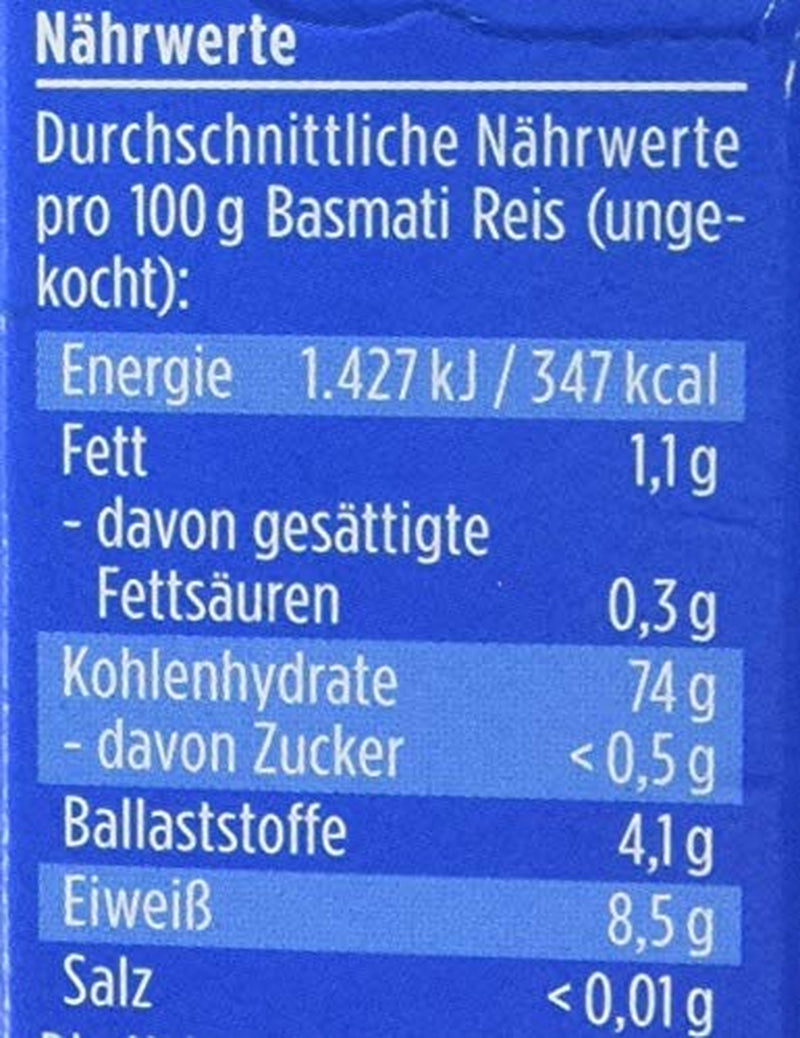 Davert Riso Basmati biologico in buste da cucina, 2 buste, 250g