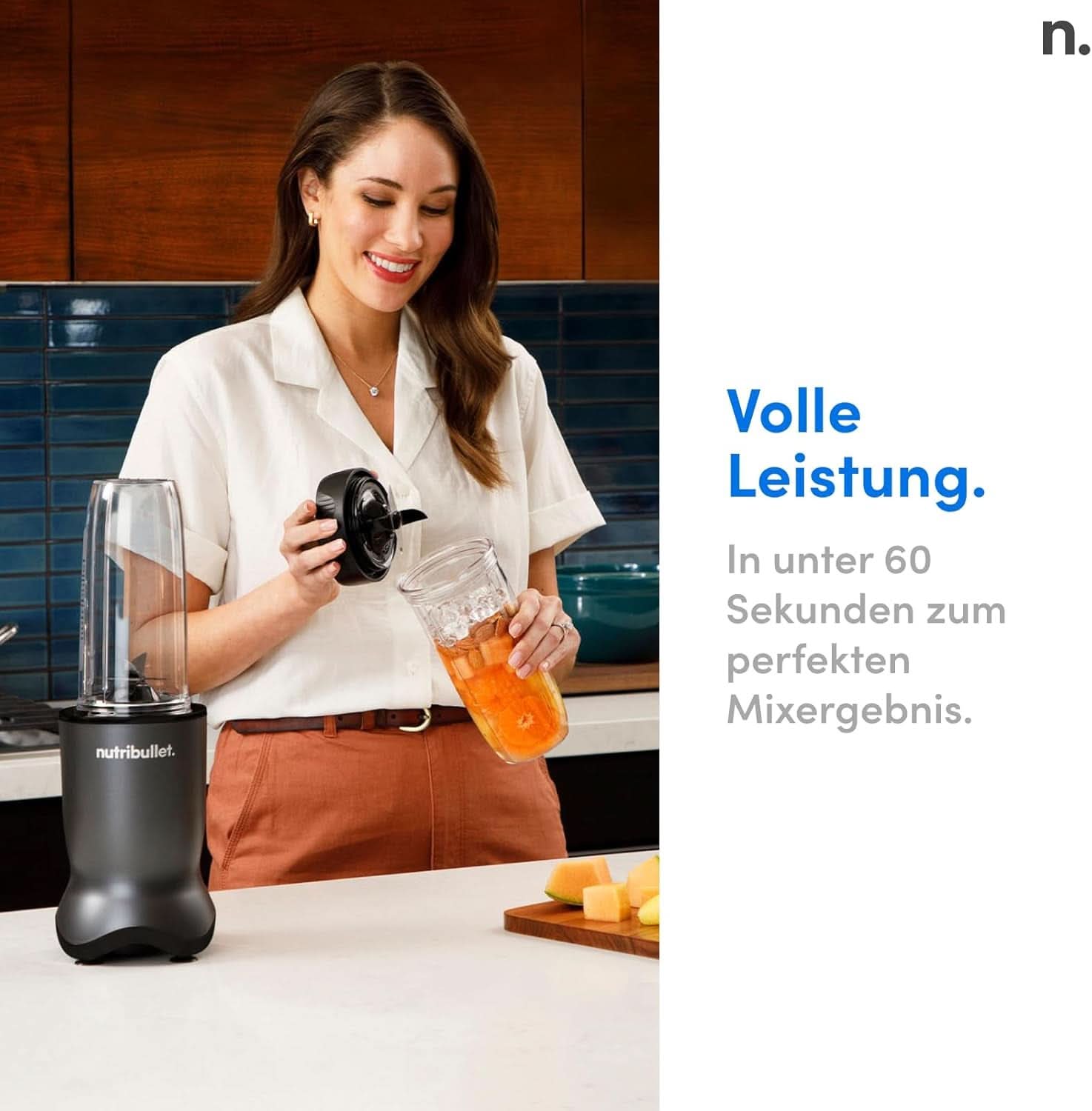 Nutribullet Personal Blender, Der Leistungsstärkste Mixer Für Eine Portion, 1000 Watt und Leiser Motor, 900 Ml Becher Aus Tritan Renew, Leuchtende Touch Bedienknöpfe, Dunkel Grau Bucatarie Naty Shop