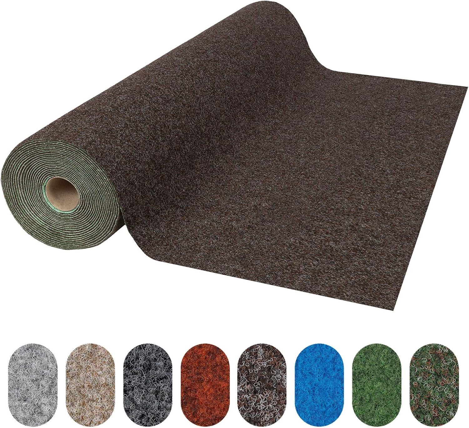 Floordirekt Rasenteppich Farbwunder Park | Balkonteppich | Strapazierfähig & Witterungsbeständig | Kunstrasenteppich Für Terrasse, Balkon Und Freizeit | Outdoor (Anthrazit, 100 X 300 Cm)