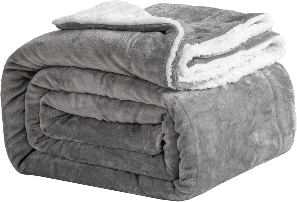 Coperta accogliente 150X200 cm Coperta in pile nera Coperta Sherpa vivente per divano Coperta morbida invernale calda (nera, 150X200 cm) Letti e coperte grigie Good Nite 130X150 cm