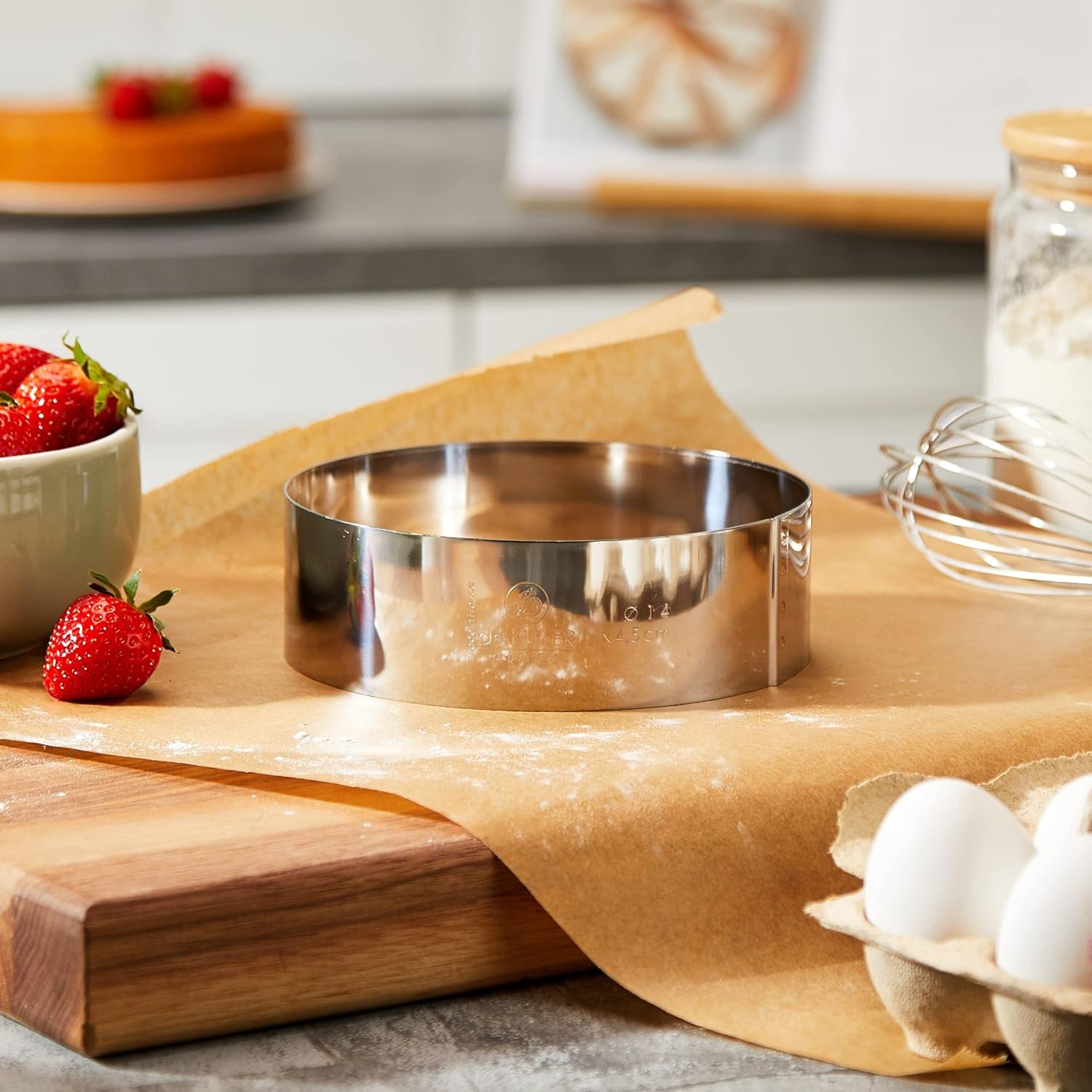 - Inel pentru tort din oțel inoxidabil - diametru 14cm - înălțime 4,5cm - 3989.14, argintiu