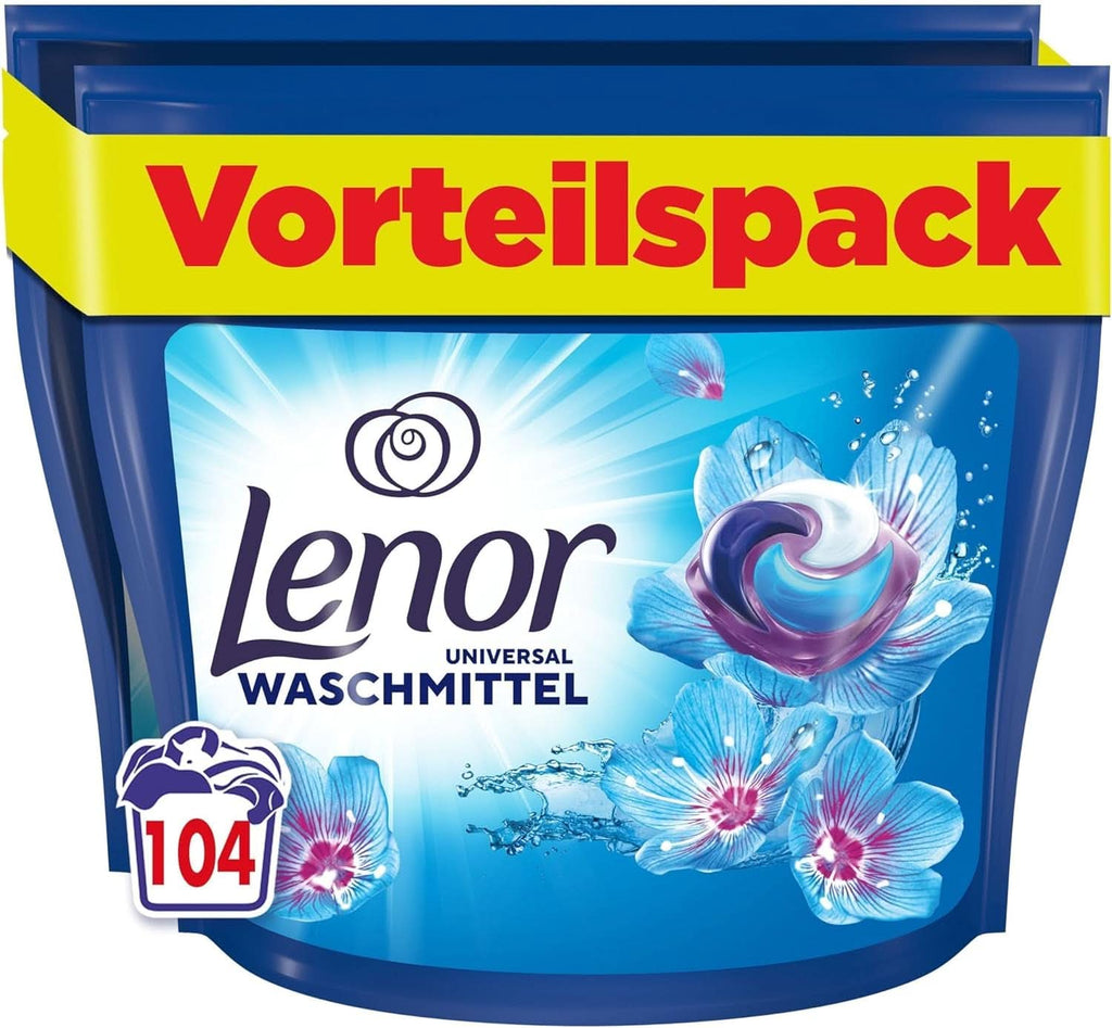 Detergent Lenor PODS All-In-1, 104 capsule, prospețime de 3 ori mai durabilă și curățenie profundă chiar și la spălarea la rece Naty Shop Model Nou