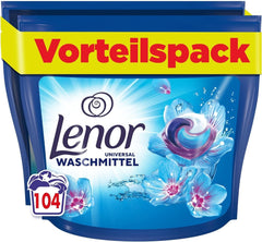 Detergente Lenor PODS All-In-1, 104 capsule, freschezza 3 volte più lunga e pulizia profonda anche con il lavaggio a freddo Naty Shop Nuovo Modello