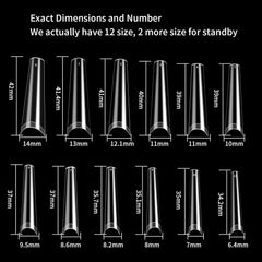 240 bucăți unghii artificiale, vârfuri unghii false extra lungi, acoperire completă, vârfuri unghii balerină (transparente)
