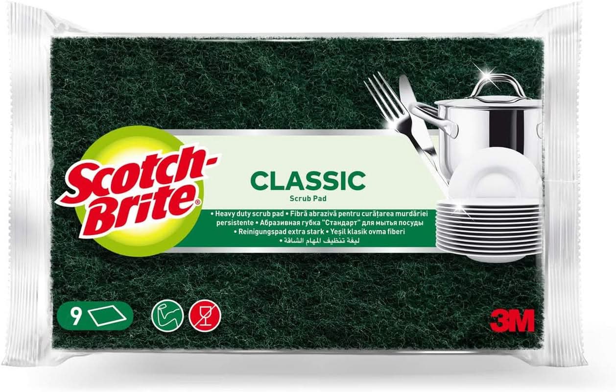 Scotch-Brite Classic Pot Cleaner, 16 spugne per confezione, spugna da cucina - pulisce in modo potente ed efficiente Detersivi da cucina Naty Shop Green - Classic Spugna per pulizia classica