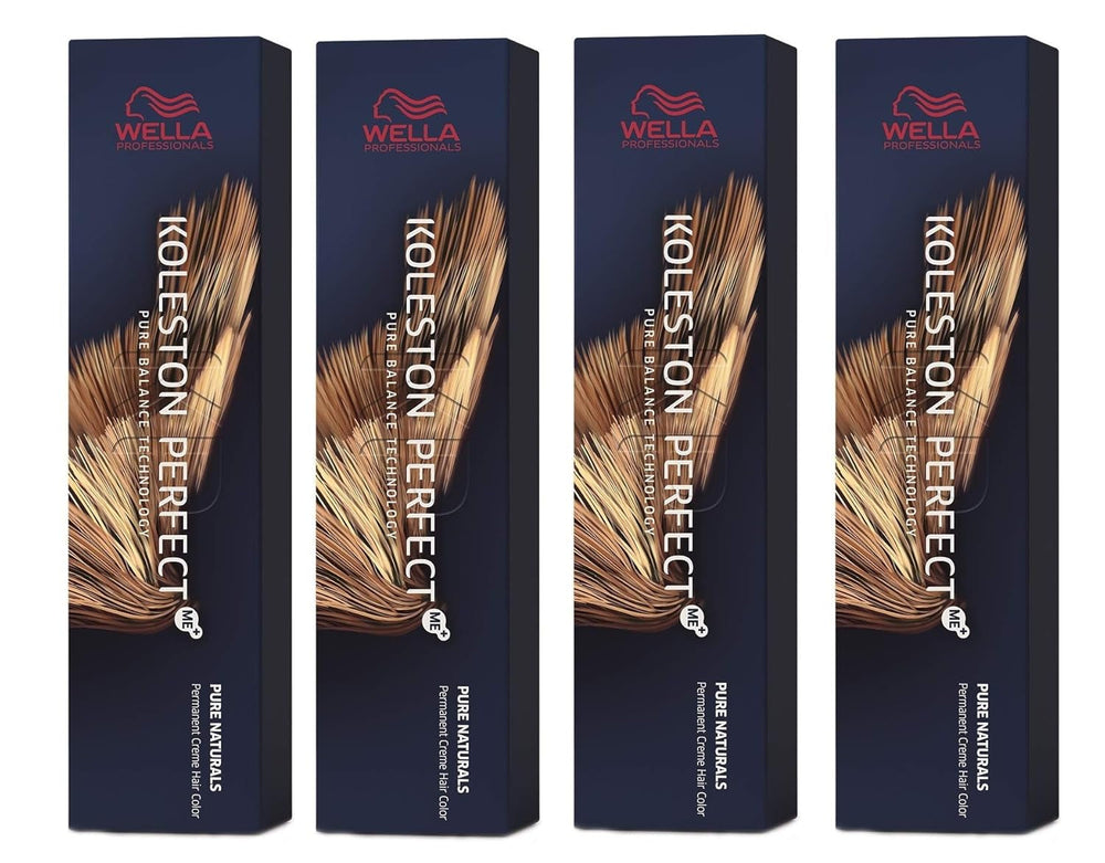 WELLA Koleston Perfect ME KP Pure Naturals 6/0 Culoare de păr blond închis, pachet de 2 Vopsea pentru par Naty Shop Acoperire gri/alb 60 ml (pachet de 4)