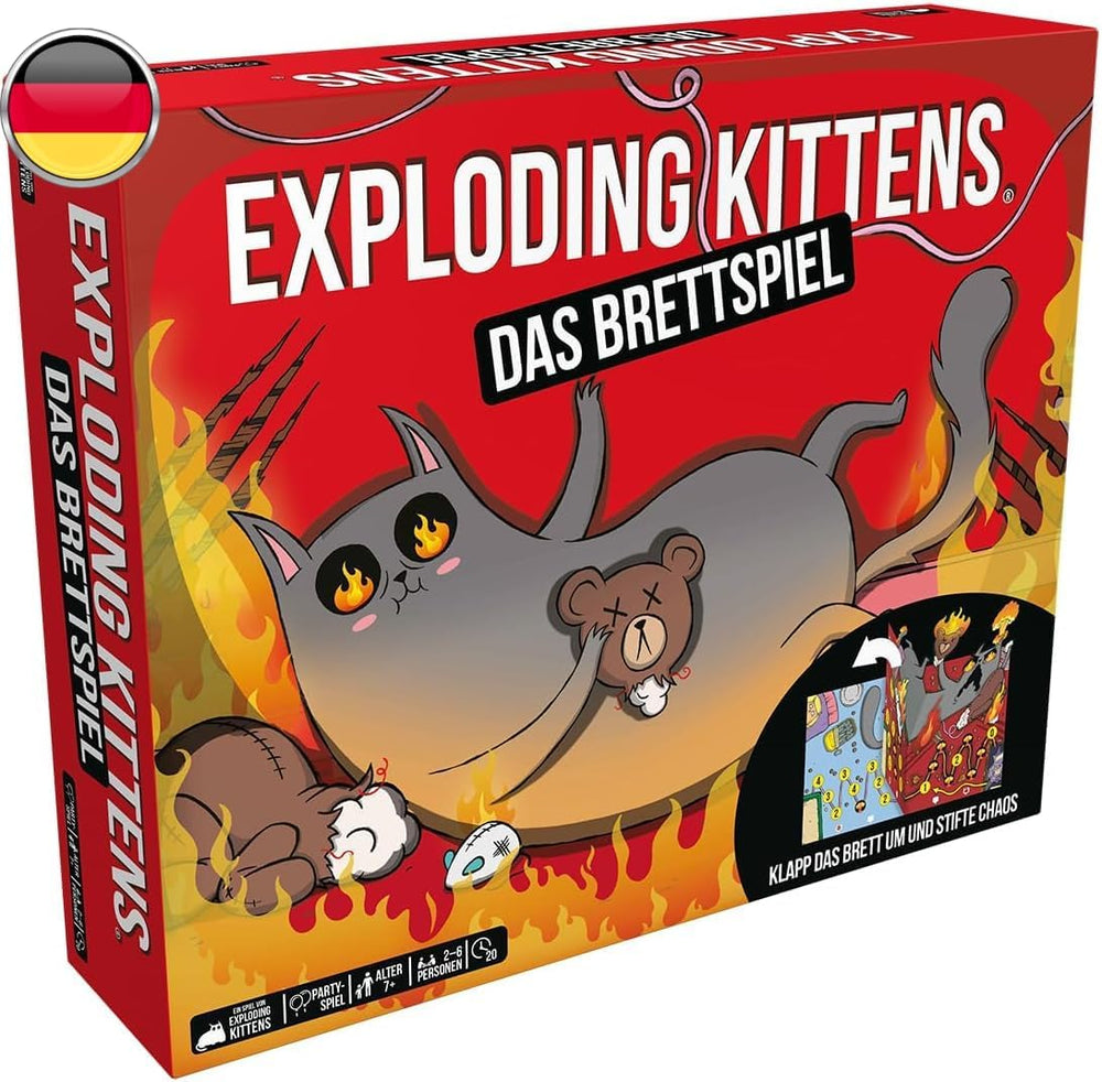 Exploding Kittens, Exploding Kittens: Das Brettspiel, Partyspiel, 2-6 Spieler, ab 7+ Jahren, 20 Minuten, Deutsch
