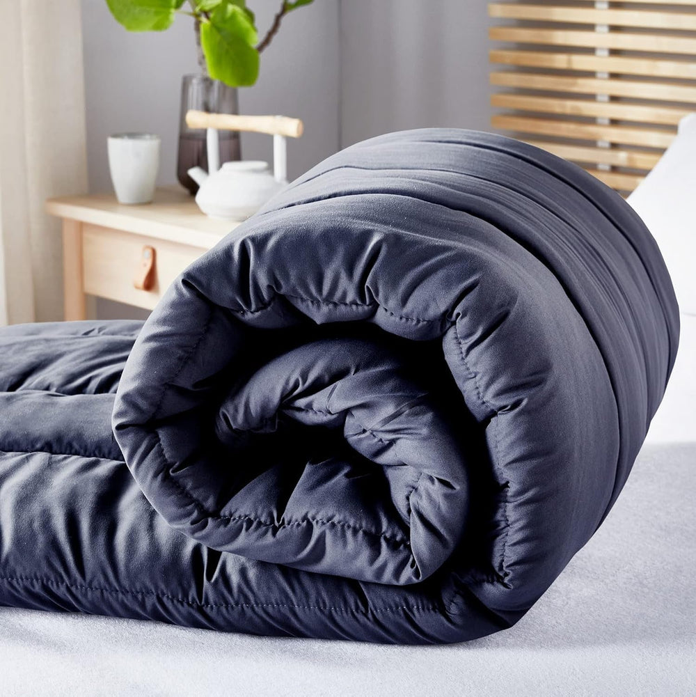 Pikolin Home - Trapunta reversibile 300 G - Imbottitura nordica bicolore - Per letto 150 - Accogliente, calda, traspirante, giallo senape, 240 X 220 Cm Trapunte e trapunte Naty Shop