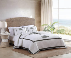 Collezione Tommy Bahama Palm Island | Piumino - 100% cotone, reversibile, morbido e traspirante, prelavato per una morbidezza extra, letto king size, Piumini e trapunte grigie Naty Shop