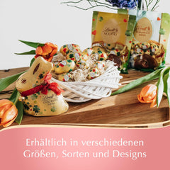 Lindt Chocolate Gold Bunny Edizione Portafortuna | 100 g| Cioccolato al latte dorato con motivo portafortuna pasquale | Cioccolato pasquale | Regalo di cioccolato | Coniglietto di cioccolato | Coniglietto di Pasqua