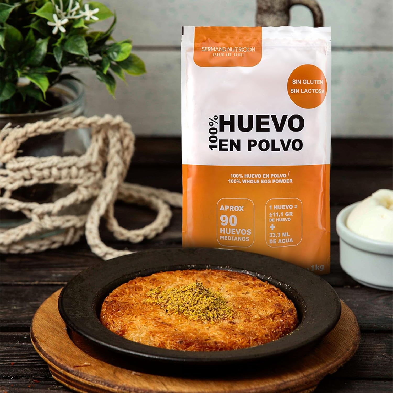 Eipulver aus Freilandeiern (1kg) | Pasteurisiertes Vollei Pulver | Ohne Zusatztoffe | Senza glutine e senza lattosio | Vakuumverpackung im Zip-Beutel