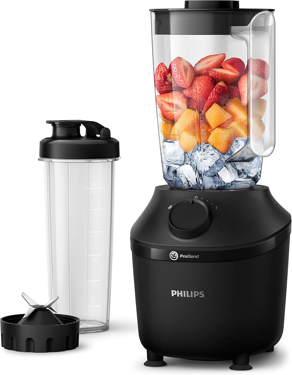 Philips Standmixer Und Smoothie Maker – 600W, 2-Liter-Becher, Homeid-App, 2 Geschwindigkeitsstufen + Impulsfunktion, Problend, Ice-Crush-Funktion (HR2291/41) Bucatarie Naty Shop 450 Watt