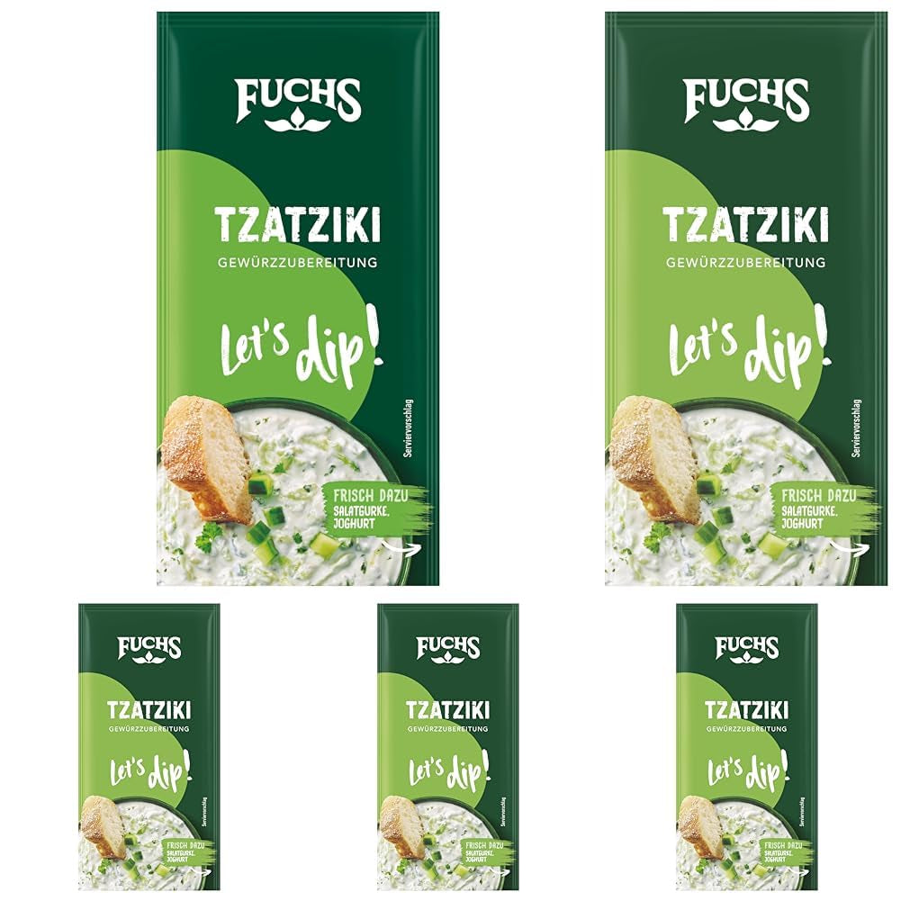 Fuchs Gewürze - Immergiamoci! Tzatziki Gewürzzubereitung, Gewürz für die Zubereitung von griechischem Tzatziki, 10 g nella busta