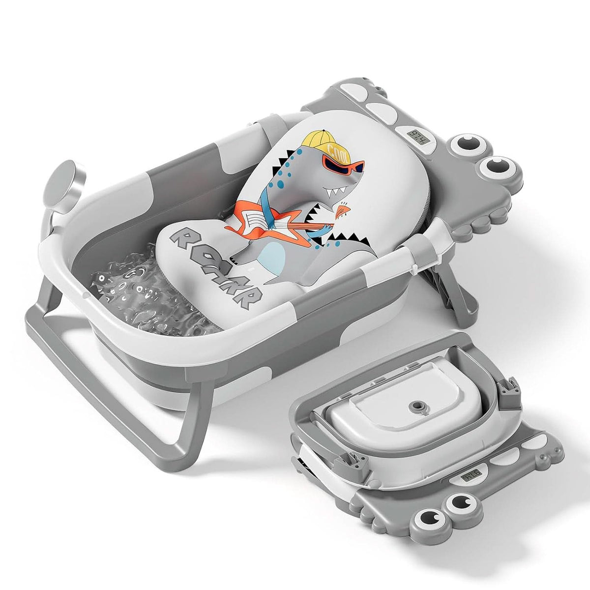 Vaschetta da bagno pieghevole per neonati con cuscino da bagno e termometro integrato Mamma e Bambino Naty Shop