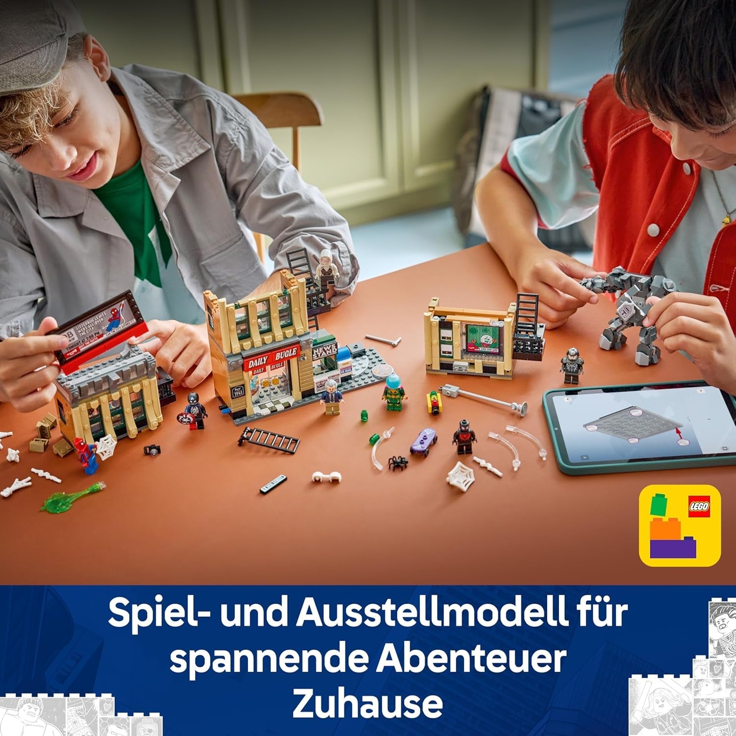 LEGO | Marvel Spider-Man vs. Mysterio: Daily Bugle - Superhelden Spielzeug mit Mech Actionfigur und 7 Minifiguren - Kinder Geschenk für Jungen ab 10 Jahren, Mädchen und Fans - 76342
