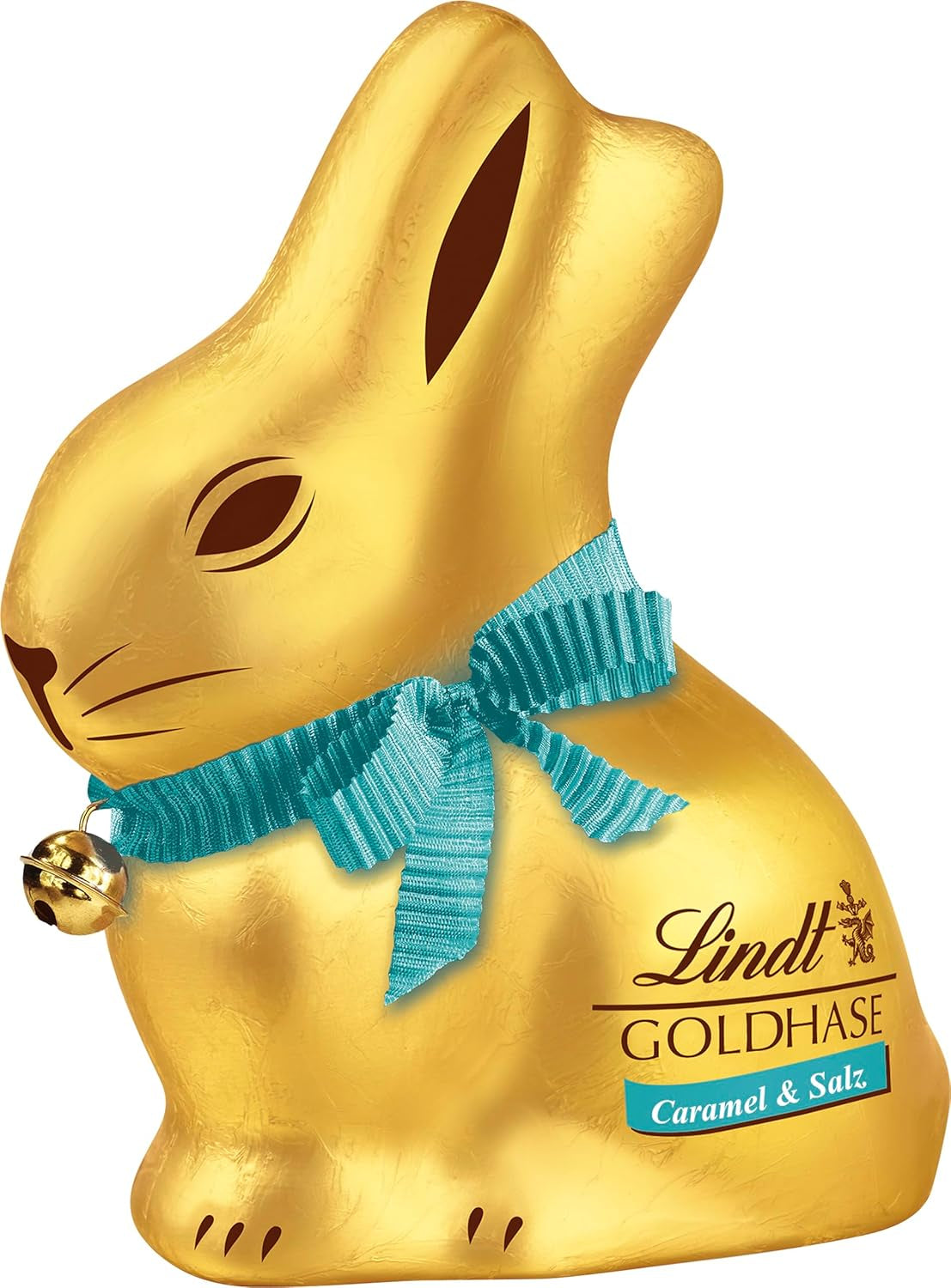 Lindt Chocolate Gold Bunny Caramello e Sale | 100 g| Cioccolato al latte al caramello salato per Pasqua | Cioccolato pasquale | Regalo di cioccolato | Coniglietto di cioccolato | Coniglietto di Pasqua