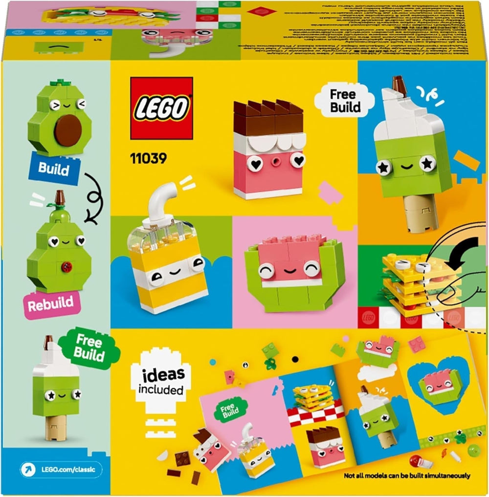 Divertimento creativo per costruire uno snack LEGO Classic, giocattolo alimentare per giochi di ruolo fantasiosi, set da costruzione per ragazzi e ragazze di 4 anni, cupcake, avocado, ghiacciolo e taco 11039 Set da costruzione Besuche den LEGO-Store