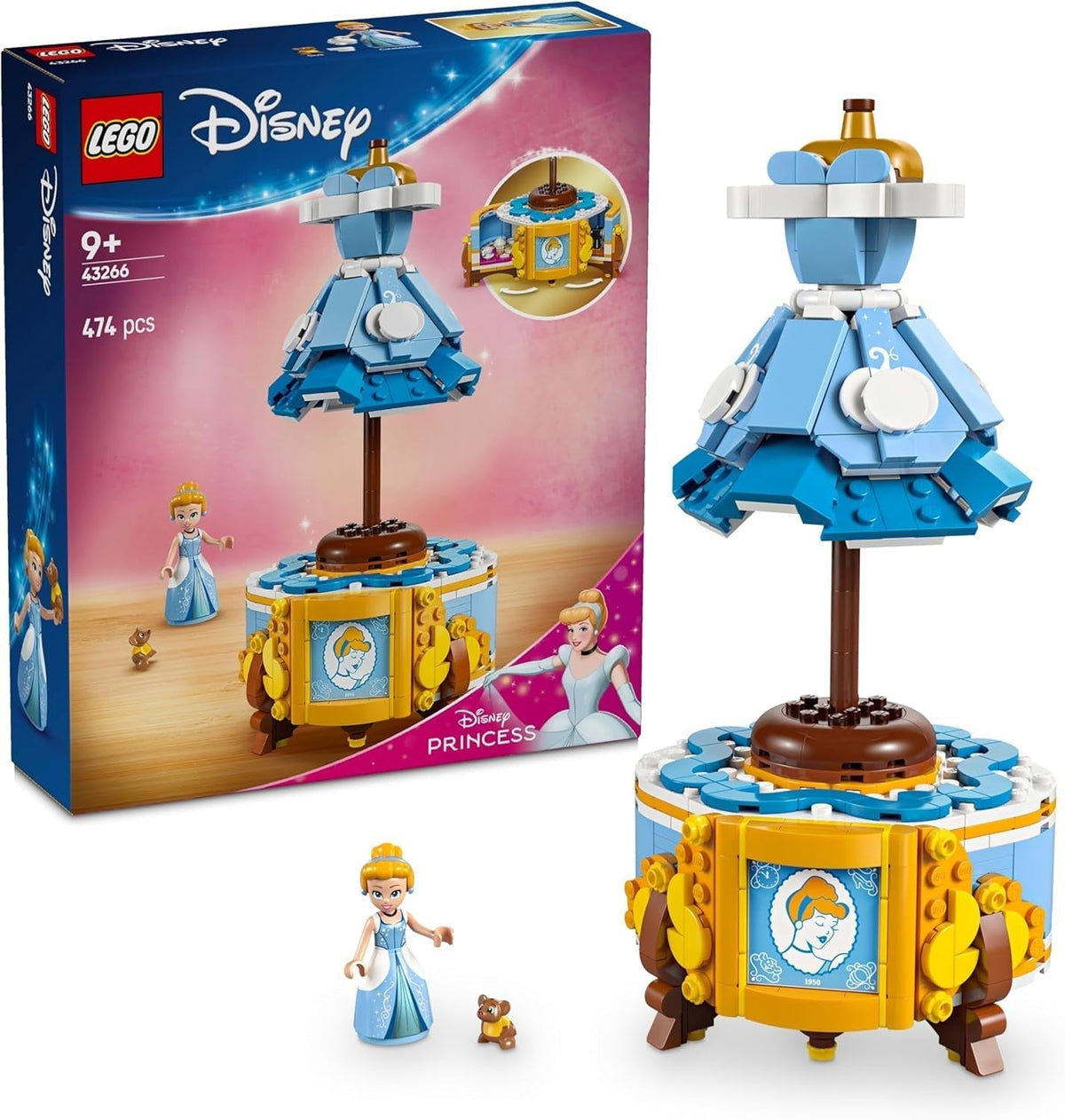 Vestito LEGO® Disney Princess Cenerentola, giocattolo per ragazzi e ragazze a partire da 9 anni - include una gruccia, una mini bambola di Cenerentola e un topo - Creative Playset 43266 Set da costruzione Beuche den LEGO-Store Titolo predefinito