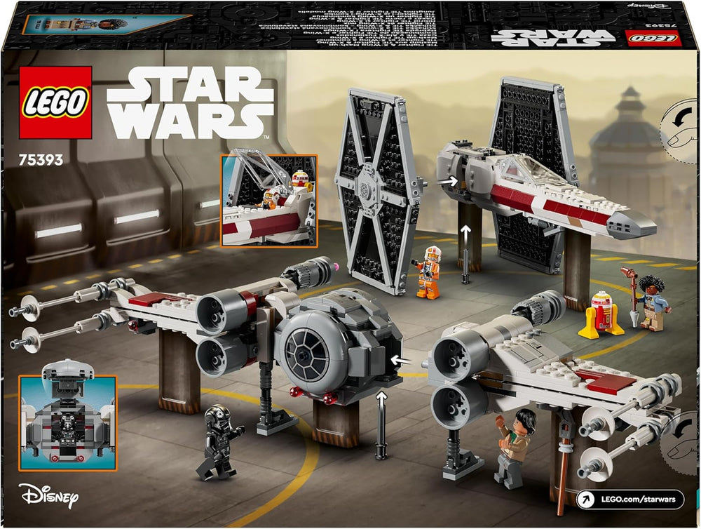 LEGO Star Wars TIE Fighter e X-Wing Mashup, giocattolo costruibile Starfighter, idea regalo per bambini, astronavi personalizzabili, regalo per ragazzi, ragazze e tutti i fan 75393 Set da costruzione Beuche den LEGO-Store