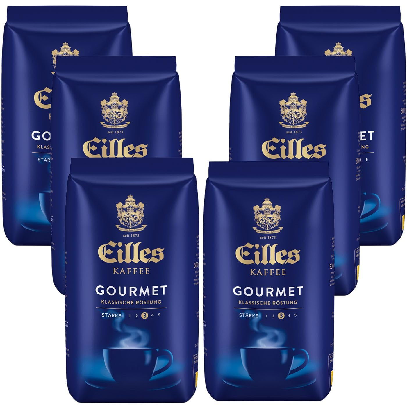 Eilles Gourmet Café, boabe întregi de 500 g, pachet de 6