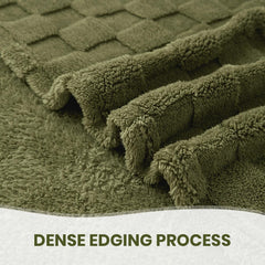 Good Nite Cosy pătură Fluffy Couch Throw pătură Fleece Bedspread Cosy Soft Checked Green pătură primăvară vară toamnă iarnă patru anotimpuri (150X200Cm Olive Green) Paturi si Cuverturi Good Nite