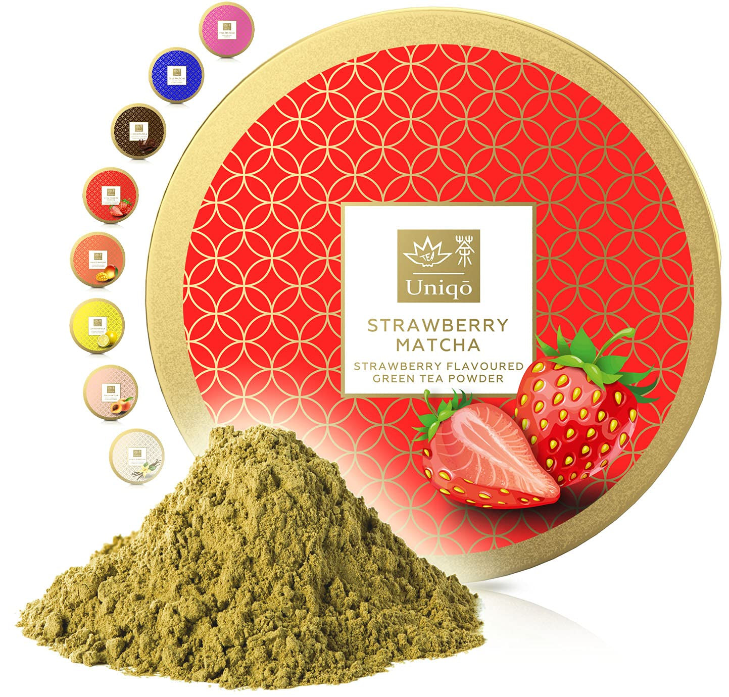 Tea Uniqo - Ceai Matcha roz pudră - Ideal pentru înghețată, latte, shake-uri, coacere sau gătit - Pudră de fructul dragonului Pitaya, 100% natural, fără aditivi, în cutie resigilabilă