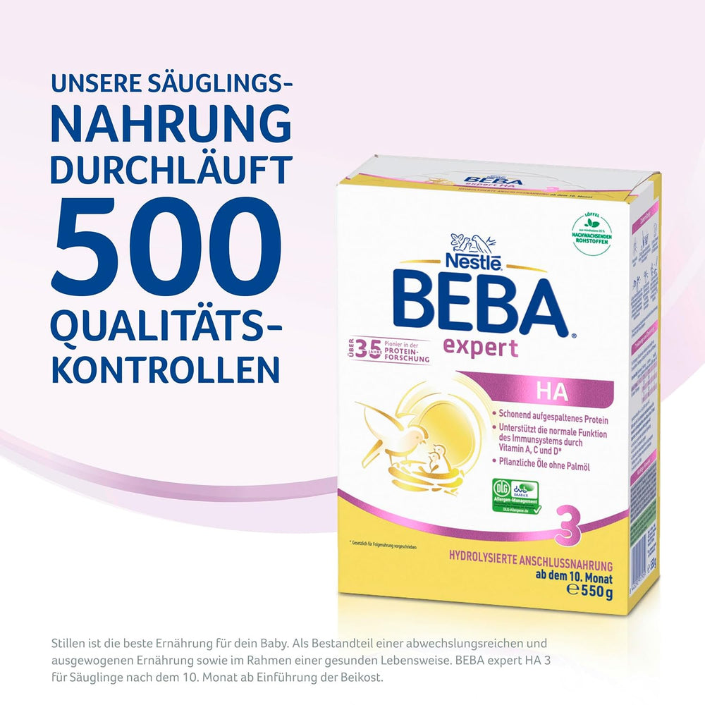 BEBA expert HA 3 Formula di continuazione idrolizzata, da 10 mesi, 1 confezione (1 x 550 g)