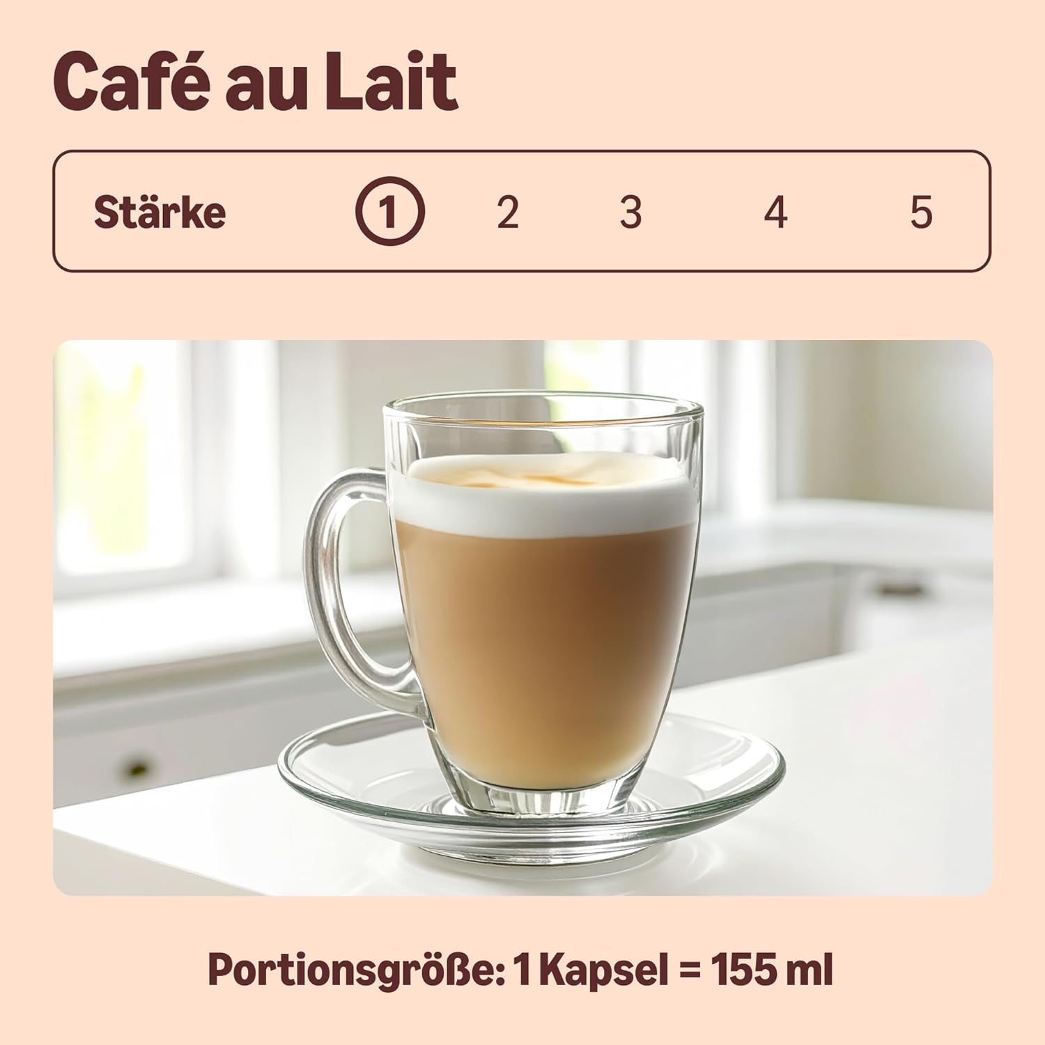 by Amazon Cafe au Lait Dolce Gusto kompatible Kaffeekapseln, 48 Kapseln (3 Packungen mit je 16 Stück)