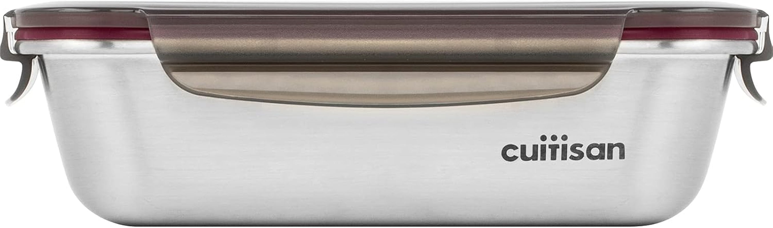 CANDL Cuitisan (Flora) borcan de depozitare a alimentelor din oțel inoxidabil cu capac cu clip, dreptunghiular, potrivit pentru cuptor cu microunde + cuptor, borcan de depozitare, EC7-SS10 2800ml Cutii depozitare alimente Naty Shop 22,0Cm X 15,7Cm X 6,5Cm / 1100Ml