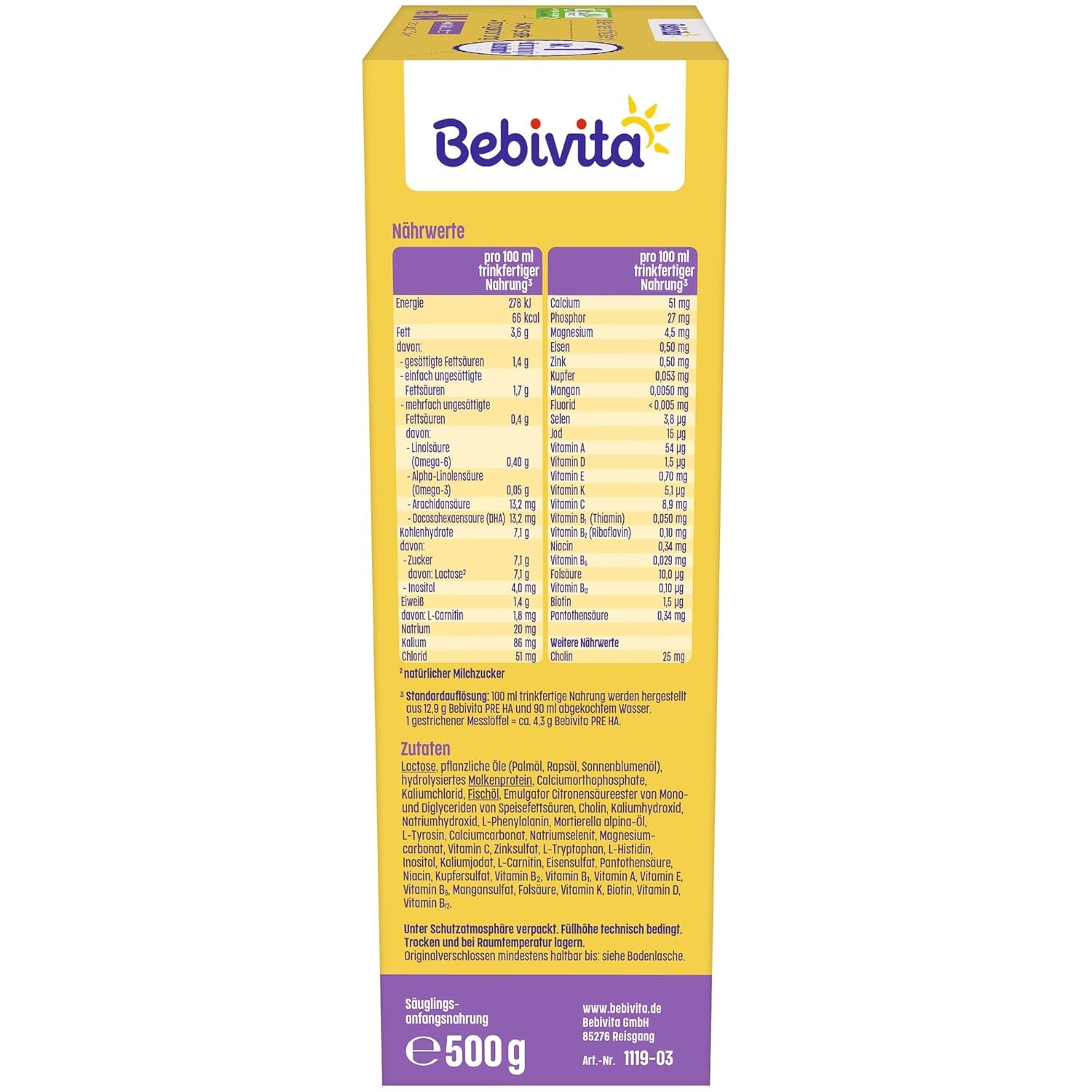 PRE HA (5 x 500 g), formula di latte in polvere idrolizzato dalla nascita, contiene solo lattosio come carboidrato, adatto per l'alimentazione supplementare