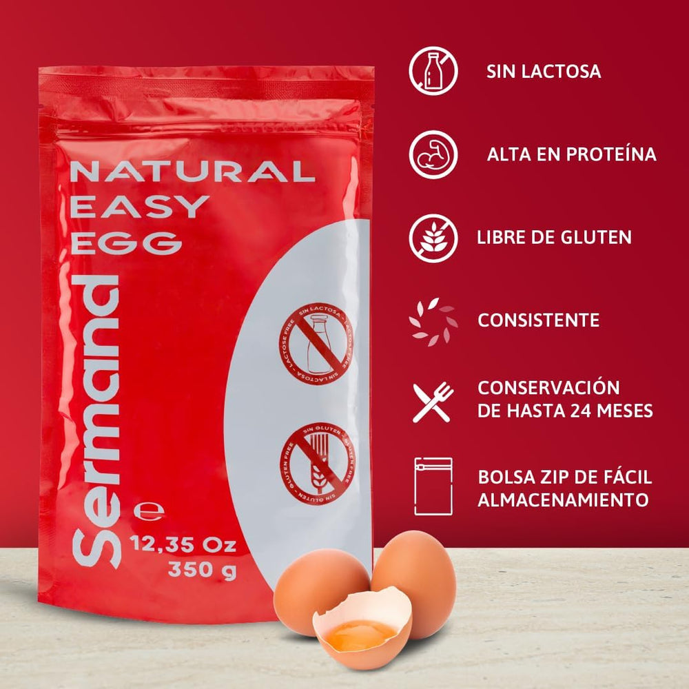 Eiklarpulver (350g) | Getrocknetes Eiklar Pulver | Eialbumina für Backen & Kochen | Ohne Zusatztoffe | Confezione in busta con cerniera senza lattosio