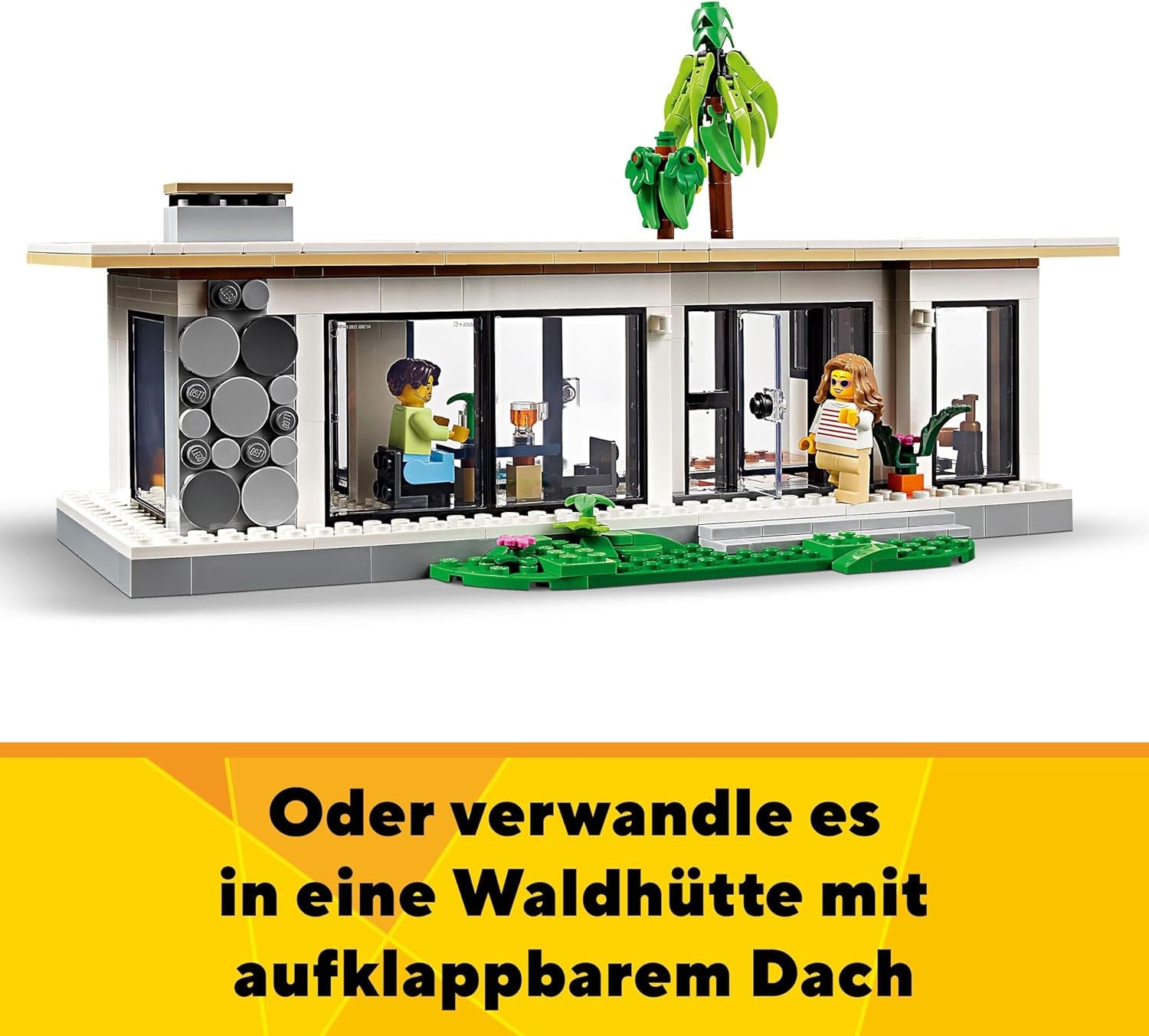 LEGO Creator Modern House, set 3 în 1 pentru a converti într-o casă de oraș sau o cabană în pădure, model de casă, idee de cadou pentru băieți și fete de la 9 ani, jucărie educativă 31153 Seturi de constructie Besuche den LEGO-Store