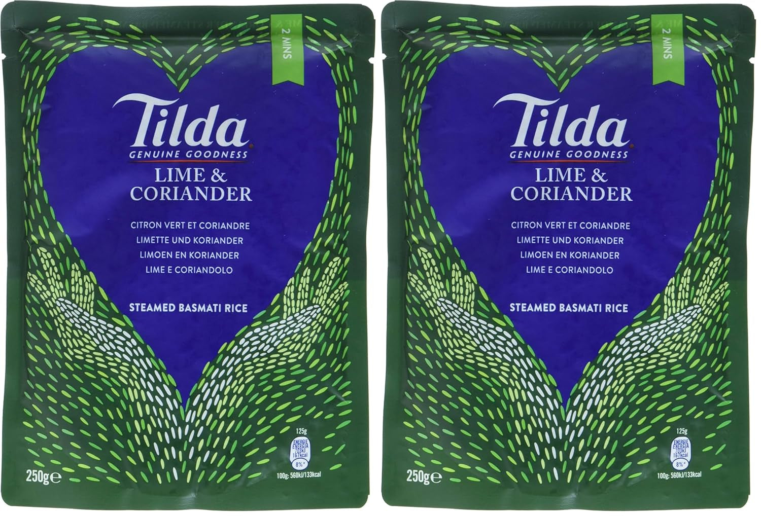 TILDA Riso Basmati al Vapore con Lime e Coriandolo per Microonde, 250g
