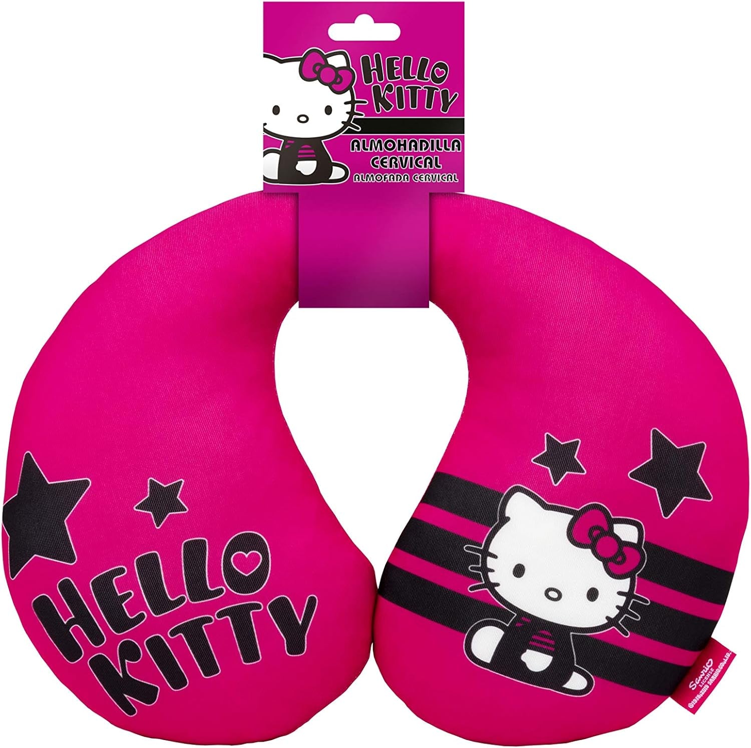 Pernă de gât HELLO KITTY Star pentru băieți și fete. Confortabilă și funcțională. Universală, 100% lavabilă. Perne calatorie Naty Shop