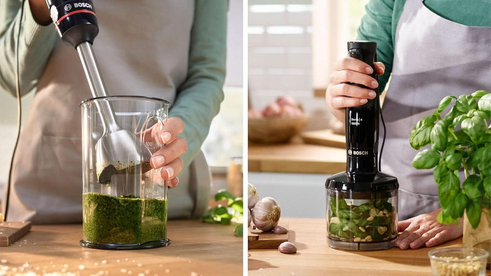 Robot da cucina Bosch Ergomaster Serie 4, 1000 Watt, Edelstahl-Mixstab, Zerkleinerer, Mix-/Messbecher, Schwarz Kitchen Naty Shop