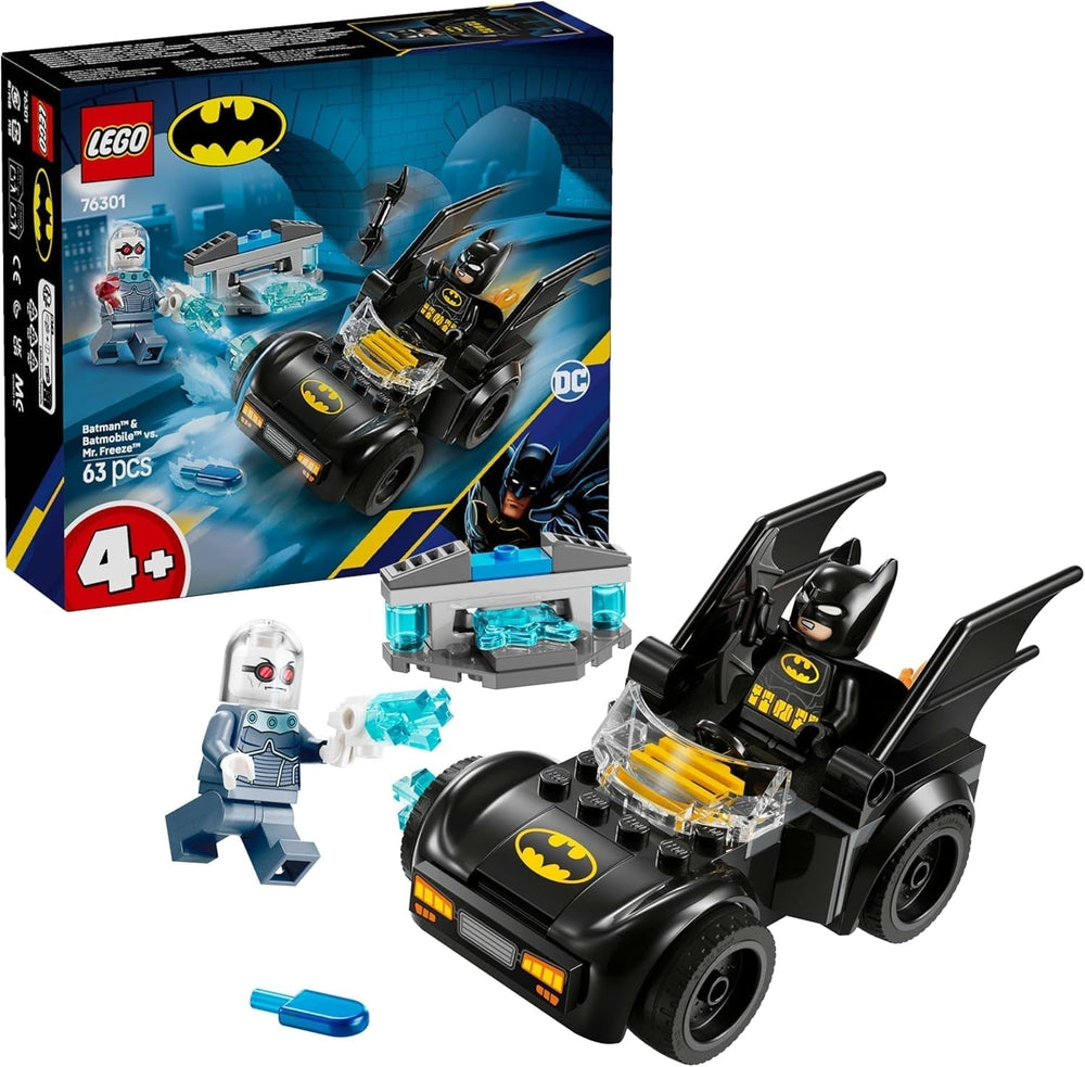 LEGO DC Batman: Batman e Batmobile vs. Mr. Freeze - Auto giocattolo del supereroe con 2 minifigure - Sparaghiaccio con elementi fuoco - Regalo per ragazzi e ragazze dai 4 anni 76301 Set da costruzione Besuche den LEGO-Store Titolo predefinito