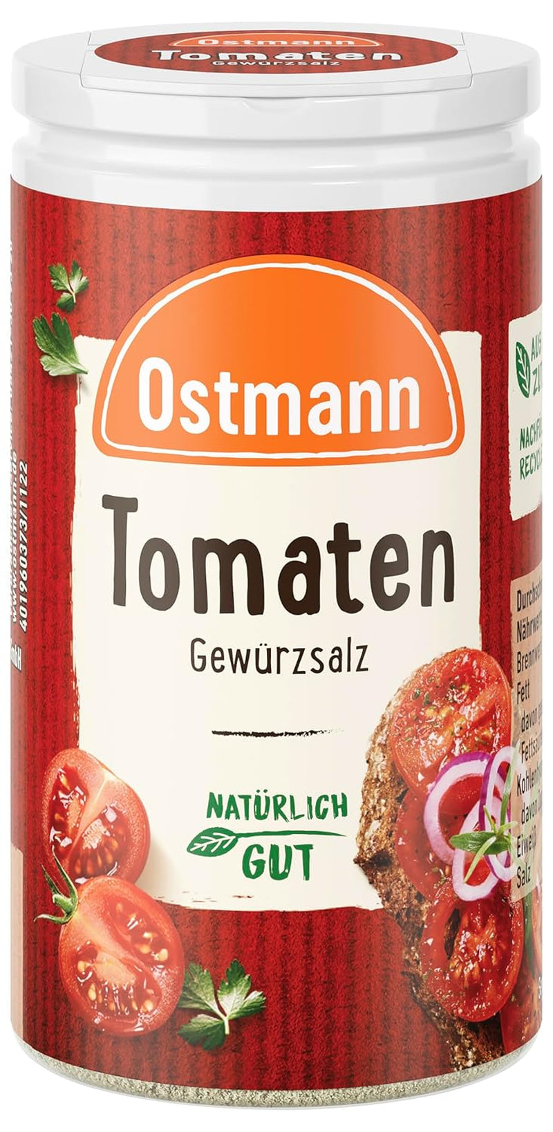 Ostmann Gewürze - Pomodoro Gewürzsalz | Perfetto per condire insalata di pomodoro e bruschette 60 g in Der Streudose