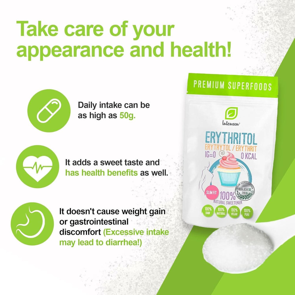 Eritritolo - Alternativa naturale allo zucchero, 2 Kg Dolcificanti Naty Shop
