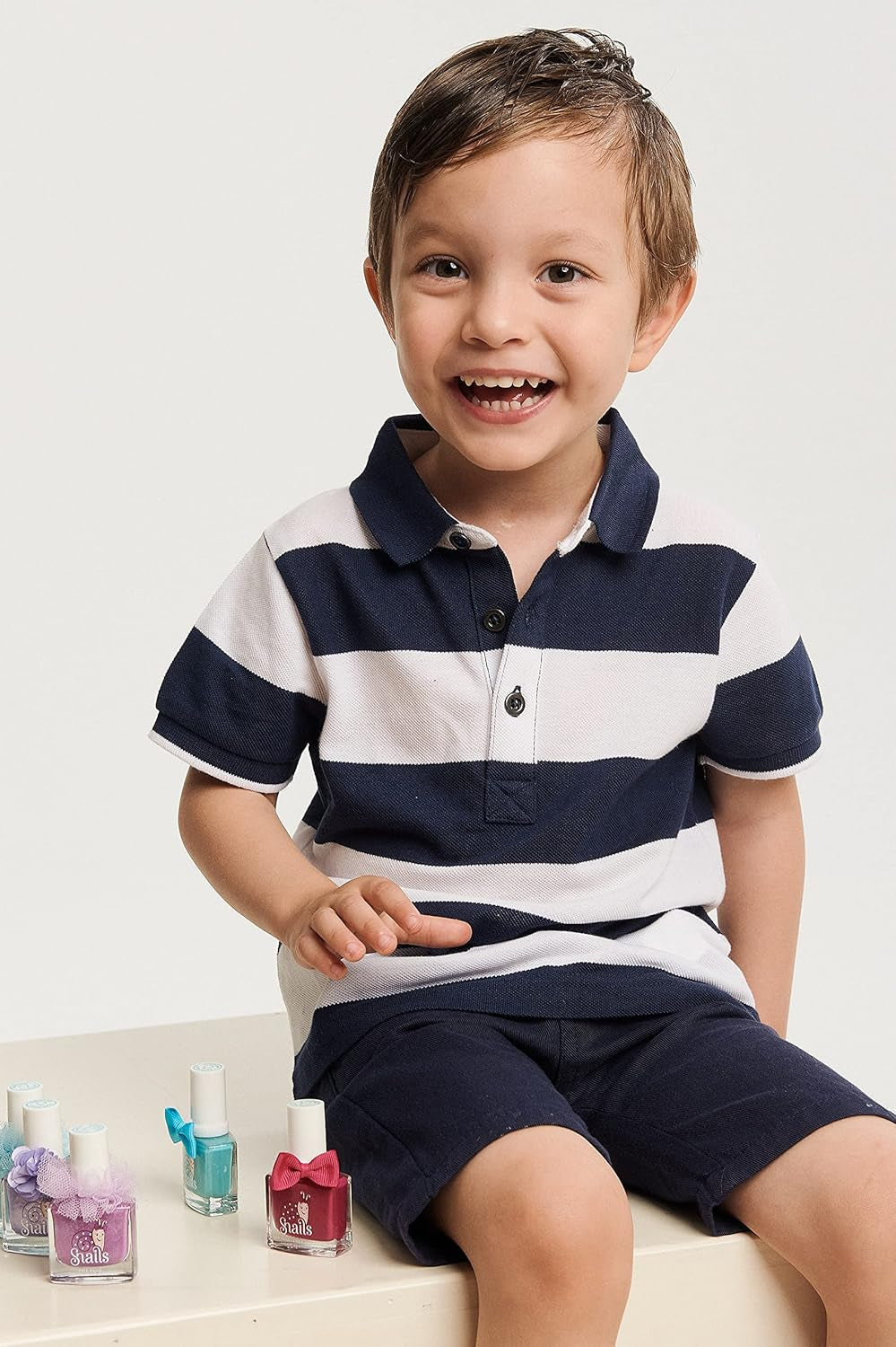 Snails 516202 Top Coat Confetti Blue Smalto per bambini, a base d'acqua, lavabile, sicuro, vegano