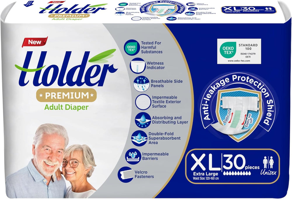 Pannolini usa e getta per adulti unisex Impermeabili assorbenti Lato elastico Traspirante Super assorbente Doppio strato Indicatore di umidità Protezione dermatologica a 5 stelle Medio