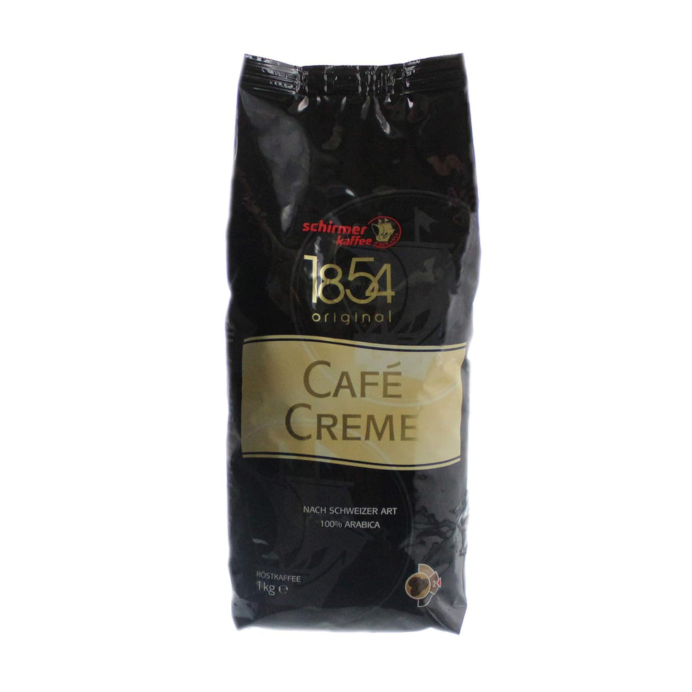 Cafe Creme în stil elvețian, boabe întregi, boabe de cafea, pachet de 8, 8 x 1000g