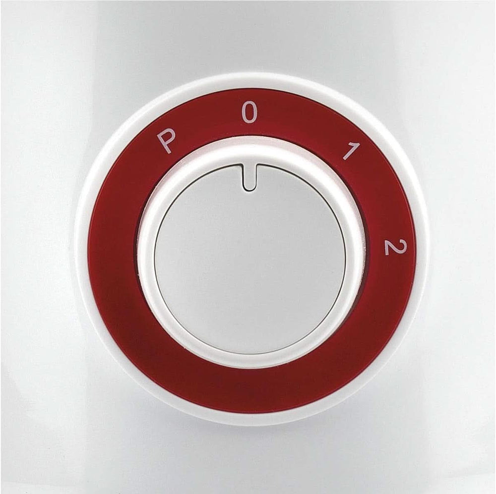 Girmi FR46 Elektrischer Mixer, 1,5 litri, 2 Geschwindigkeiten Mit Pulse-Funktion, 4 Edelstahlklingen, Messbecherdeckel, Messbecher Mit Scale, Sicherheitseinrichtung, Weiß/Rot Kitchen Naty Shop