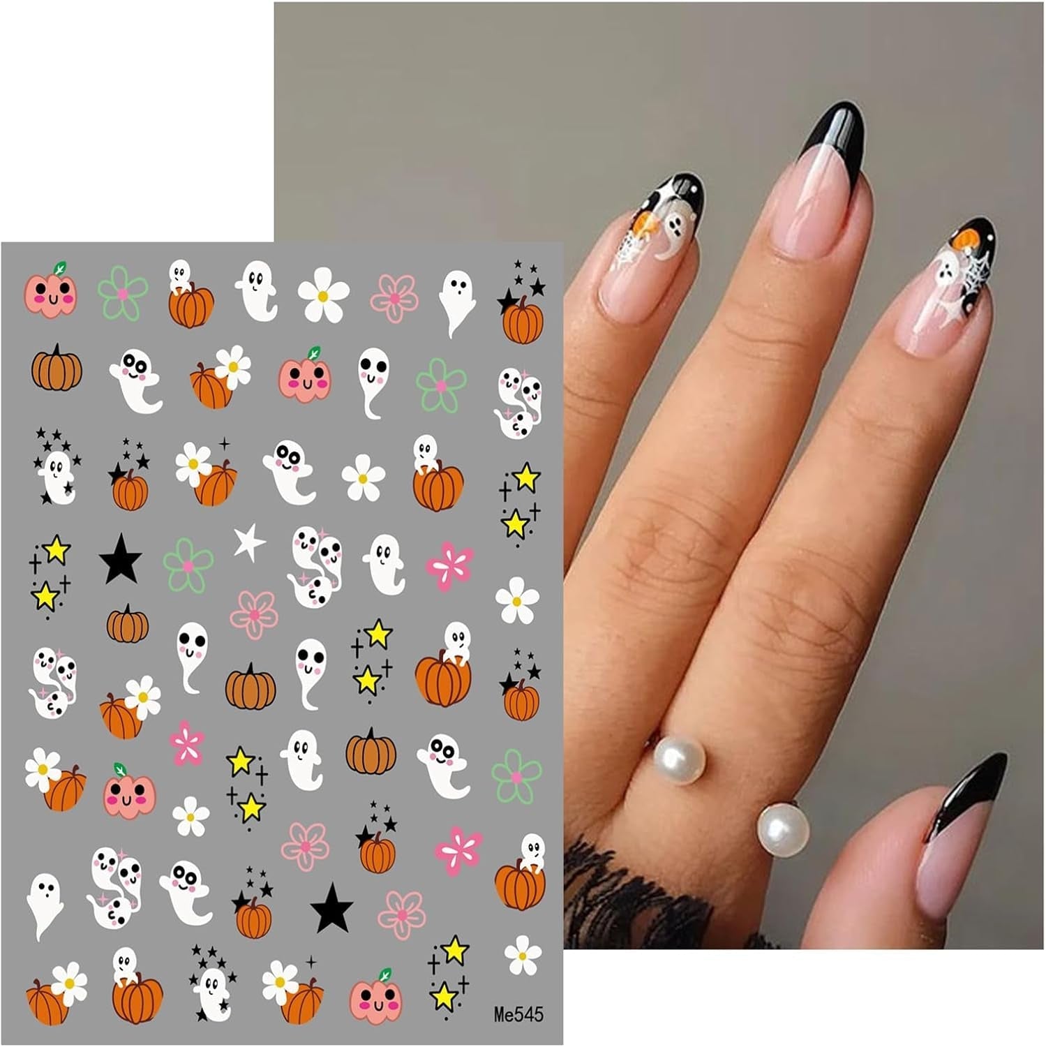 JMEOWIO Nagelsticker Halloween 9 Blatt Nail Art Sticker Selbstklebend Nagelaufkleber Dekoration Nageldesign Zubehör