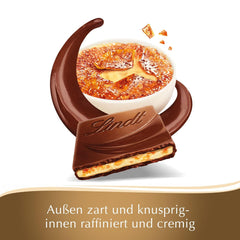 Bar Crème Brûlée Lindt Creazione di cioccolato | Ripieno di Crème Brûlée con caramello croccante, ricoperto di finissimo cioccolato al latte | Tavoletta di cioccolato | Regalo di cioccolato, 150 g
