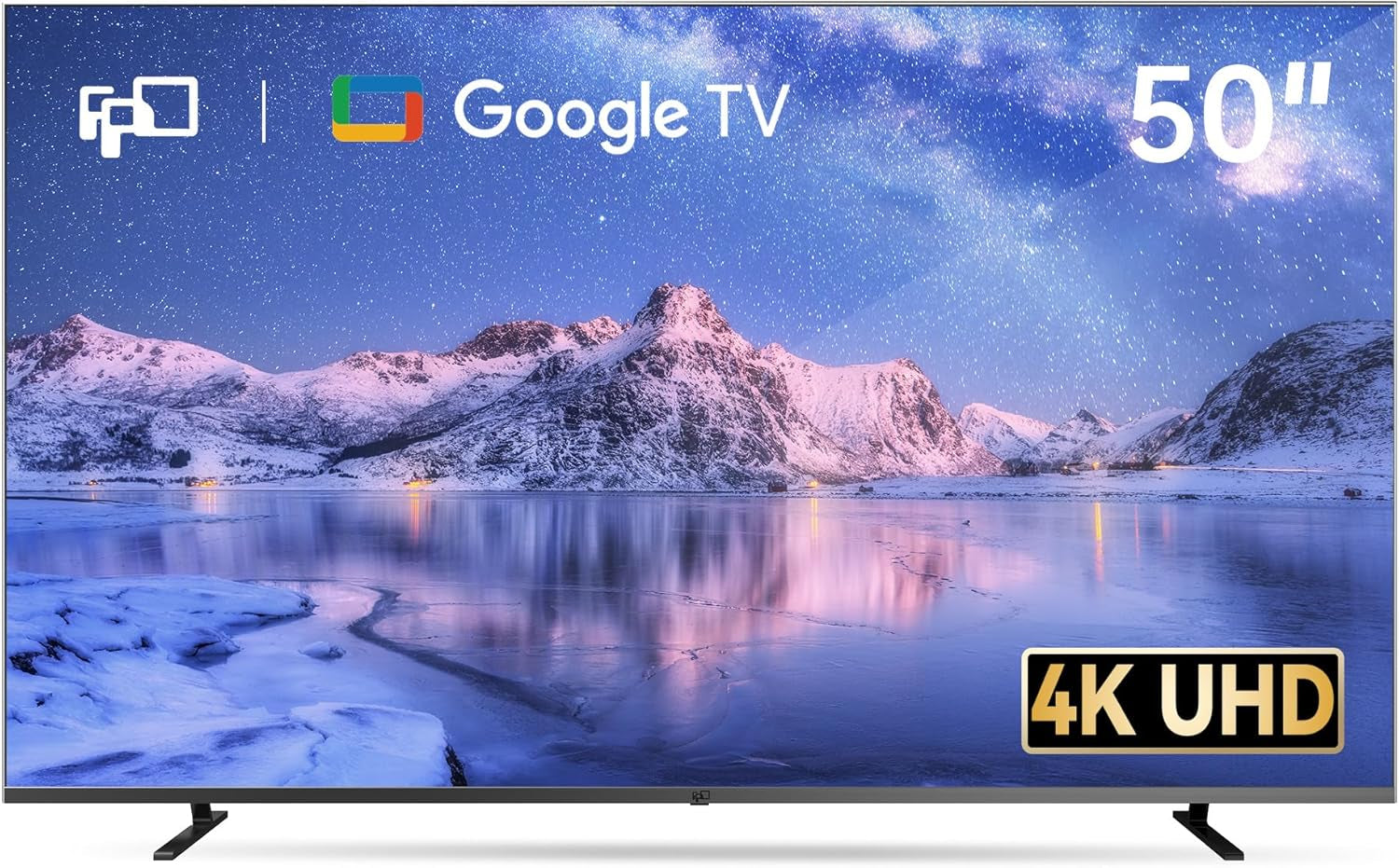 Google TV 4K UHD 139,7 cm (55 inch) cu Google Play și Google Cast integrate, HDR 10, Dolby Vision, Dolby Atmos, Memc, control vocal, negru, 4K, 139,7 cm (55 inch)