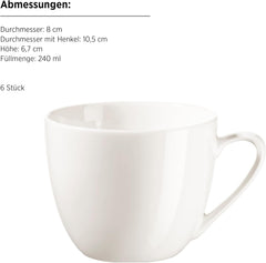 MÄSER 934105 Seria Belmira, serviciu clasic de cafea pentru 6 persoane, set de cafea cu 18 piese, atemporal, elegant, delicat, porțelan, alb