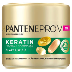 Pantene Pro-V Smooth & Silky Keratin Protect Hair Mask 500ml pentru păr creț și uscat, Până la 72 de ore de păr neted și strălucitor într-o singură aplicare, Cu formula Pro-V și Active Nutri-Plex Masca de par Naty Shop Mască de păr (500ml)