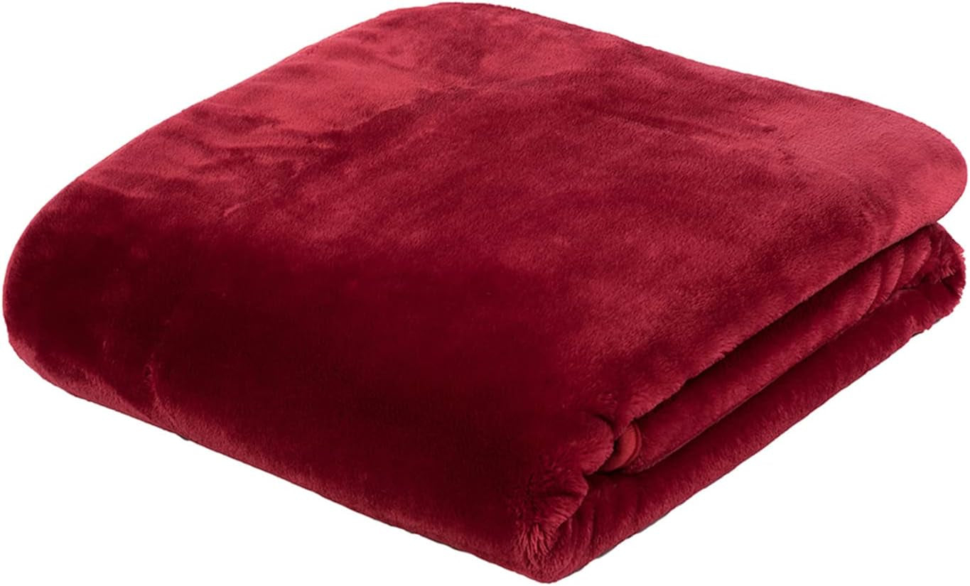 Gözze - Comoda coperta Premium Cashmere-Feeling, 500 G/M², 180 X 220 cm - senape Letti e coperte Besuche den Gözze-Store Rosso 180 X 220 cm