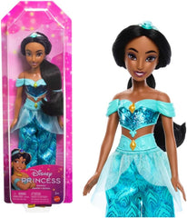 Jucărie Mattel Disney Princess, Păpușă la modă articulată Jasmine cu haine și accesorii strălucitoare, inspirată din filmul Disney, cadou pentru copii, HLW12